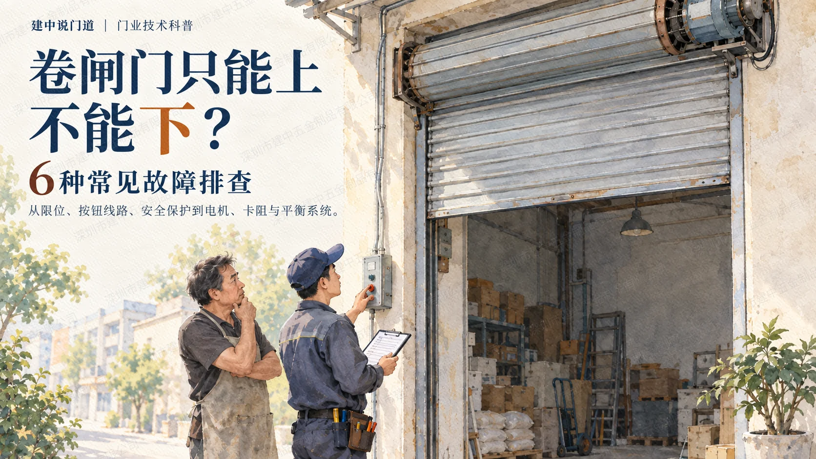 卷闸门只能上不能下是什么原因?