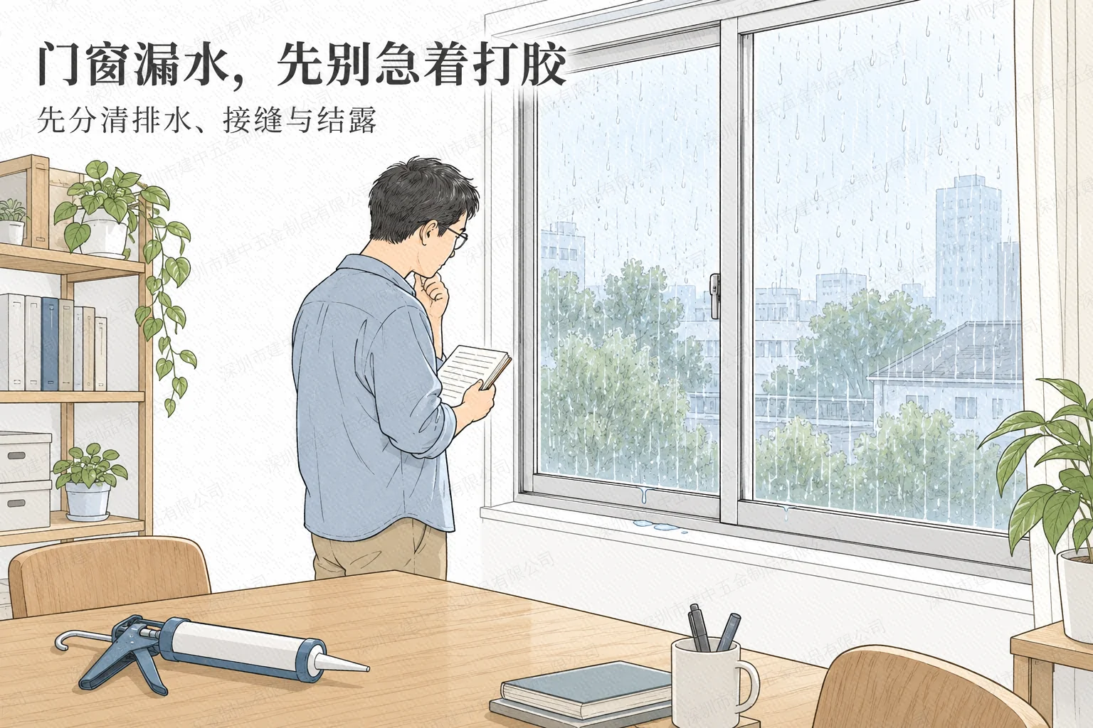 门窗漏水,重新打一圈胶就能解决吗?先分清排水、接缝与结露