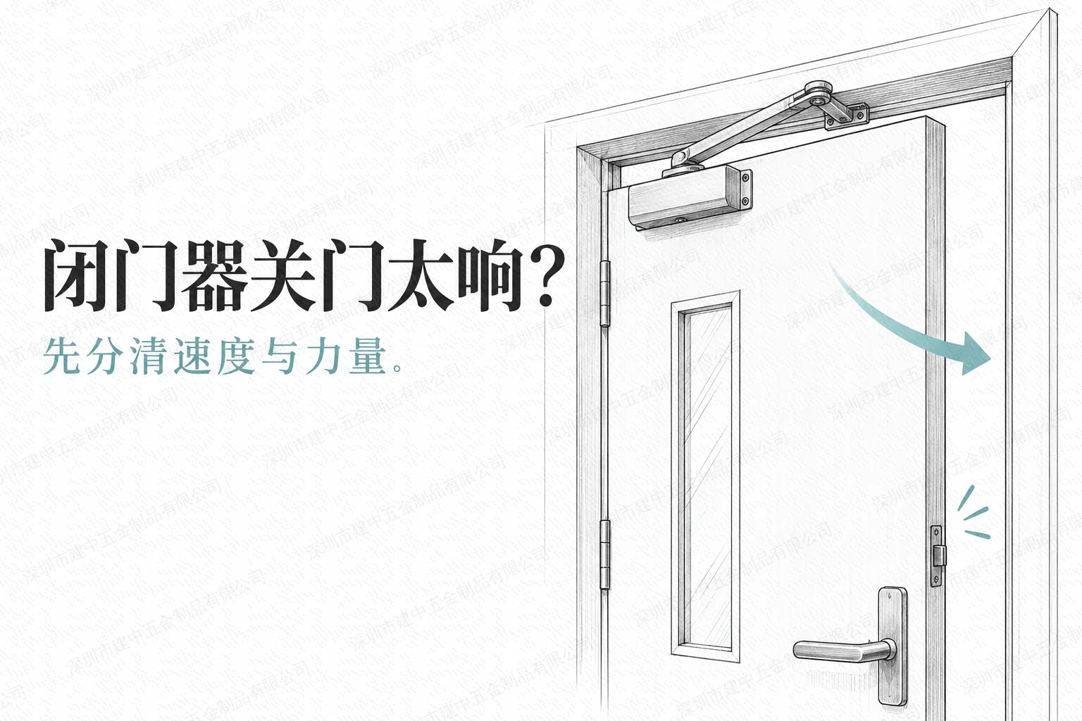 闭门器关门太响,调慢就能解决吗?先分清速度、闭锁段与关门力