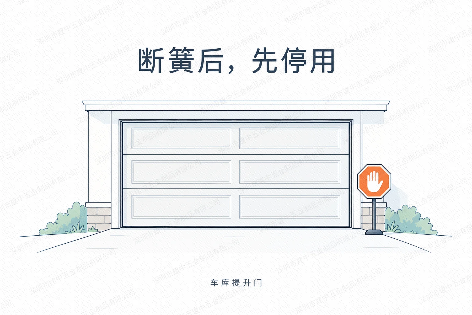 车库提升门弹簧断了还能开吗?异响、歪斜和钢丝绳松弛怎样处理