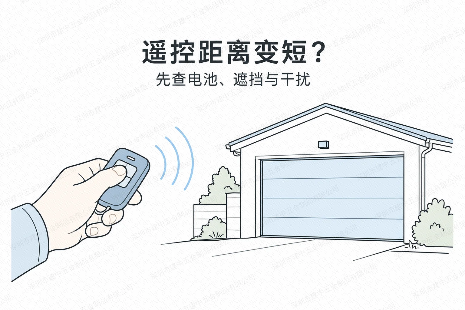 车库门遥控器越用越近,换电池没用怎么办?