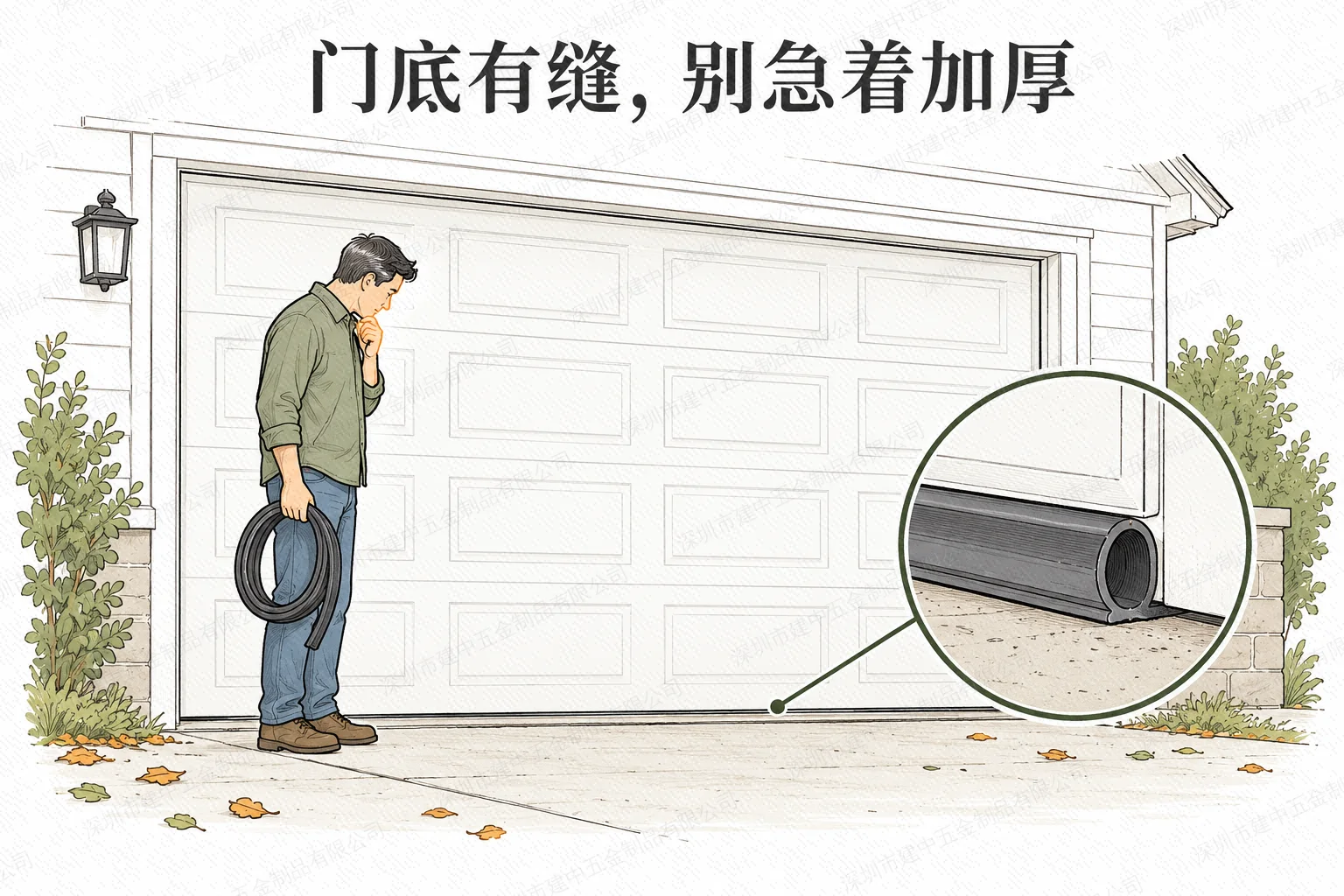 车库门底缝漏风进灰,密封条越厚越好吗?