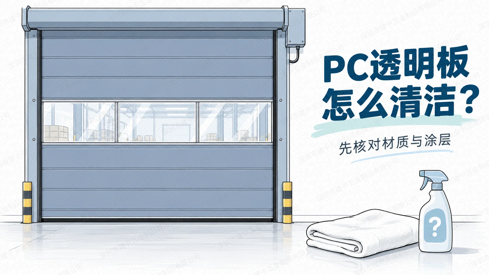 工业门PC透明板能用酒精擦吗?清洁前先查型号和涂层