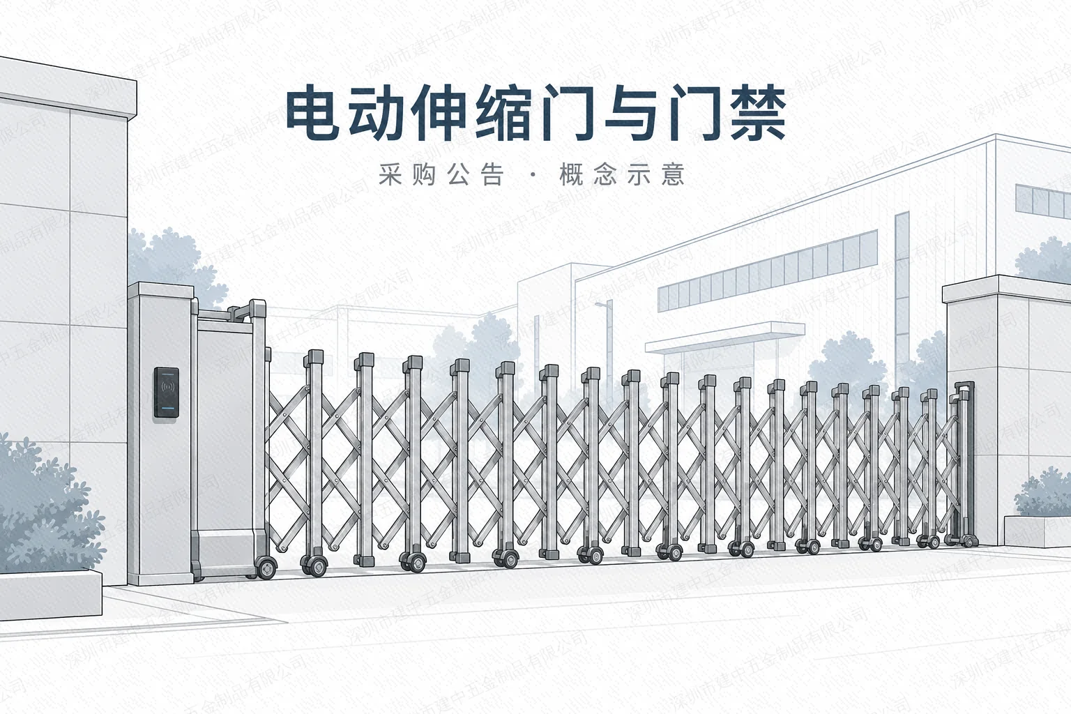 华能泰安燃机项目采购电动伸缩门及门禁,采用公开竞价