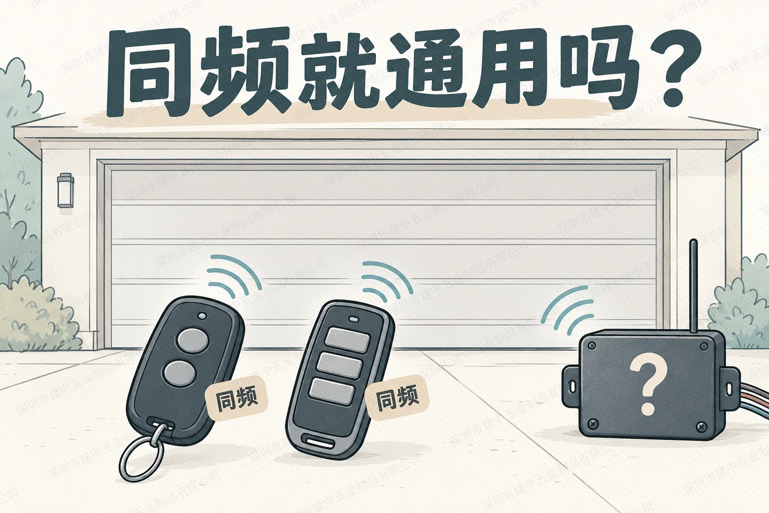 车库门遥控器频率相同就通用吗?选配前要核对哪些信息