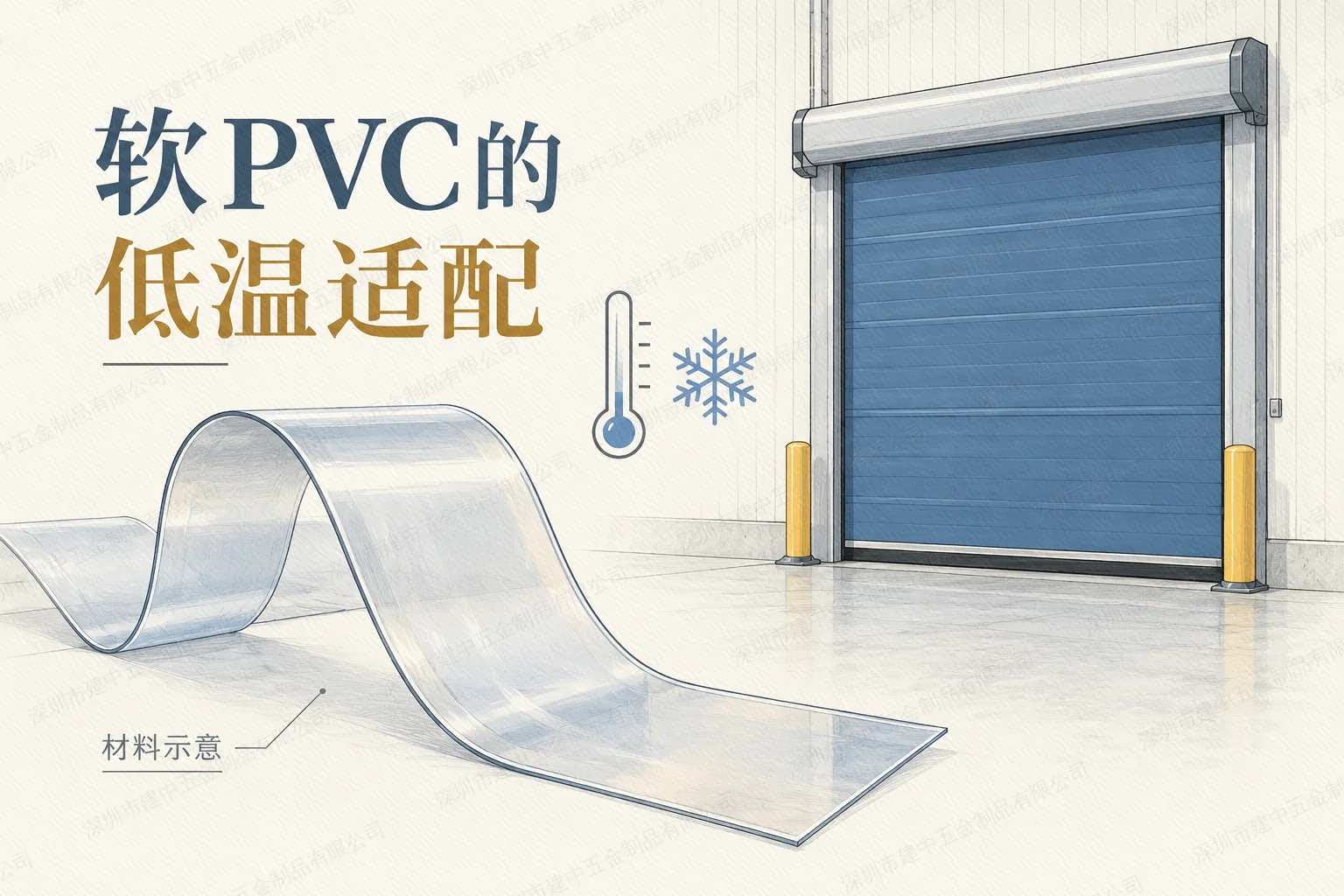 门用软PVC到了低温环境为什么会变硬?厚度不能代替低温等级