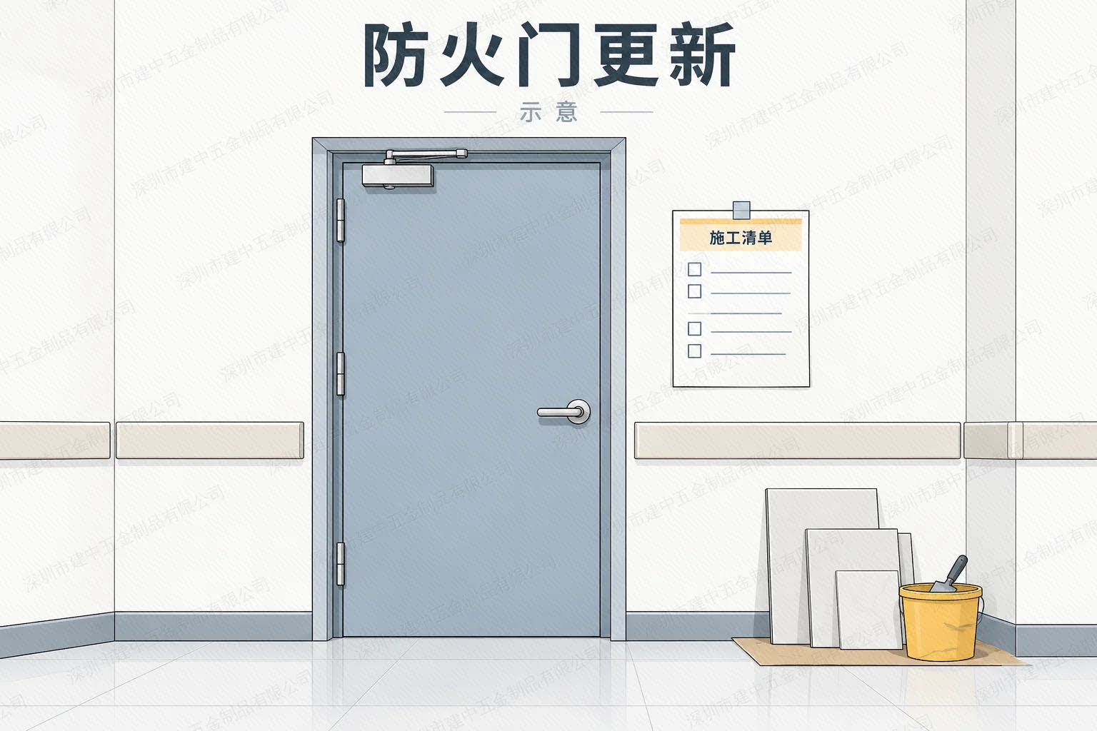 重医附二院启动两院区防火门等更换采购,范围含配件安装与墙面修补