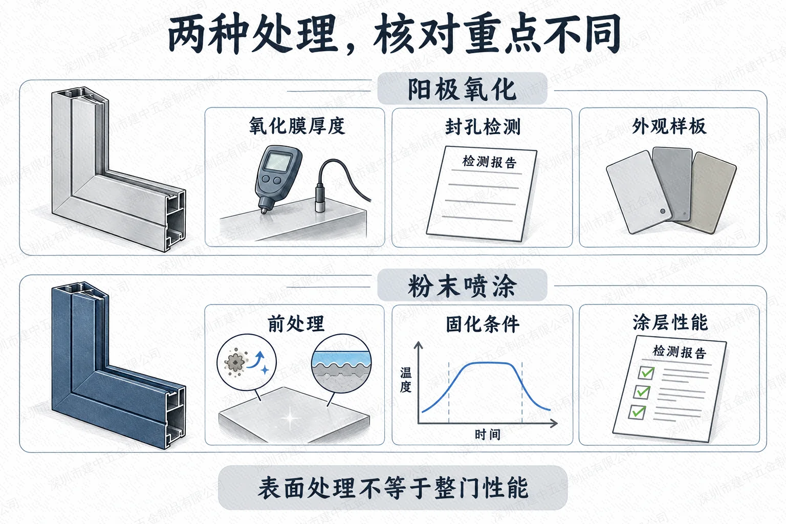 阳极氧化及粉末喷涂各自应核对的质量项目