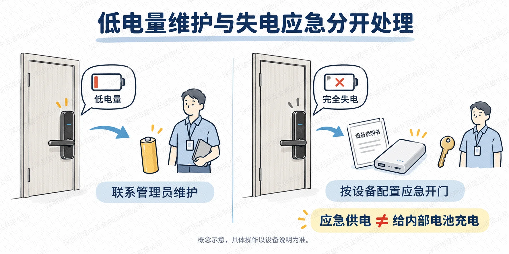 低电量维护与完全失电应急处理的区别