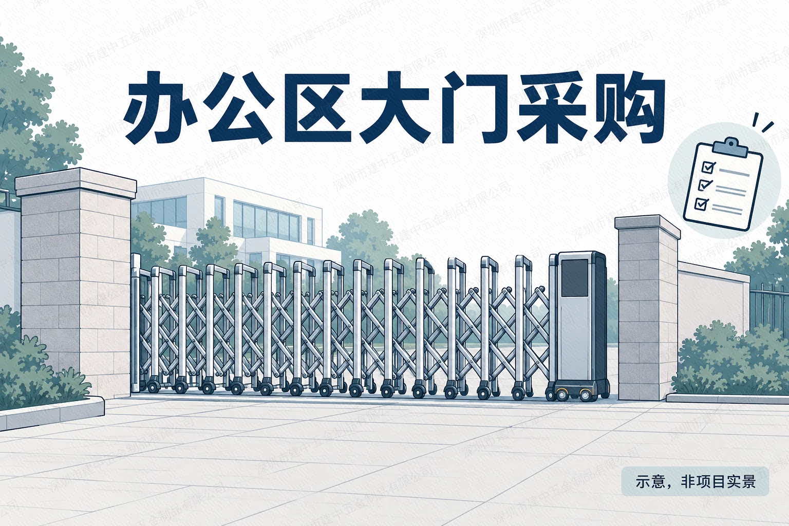 长葛李河口水闸办公区大门采购,伸缩门与配套施工同列一标段