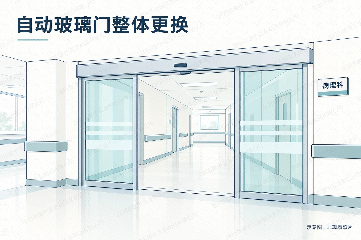 宜春学院二附院拟更换病理科自动玻璃门,采购涵盖整门调试