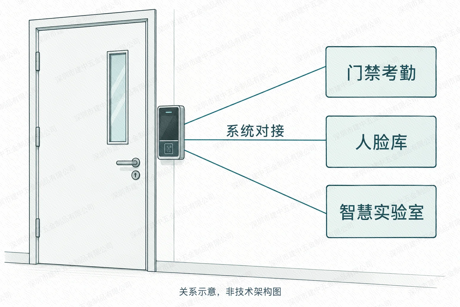 门禁终端与既有门禁考勤人脸库智慧实验室平台对接关系